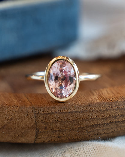 2.71 Padparadscha Sapphire Solitaire Engagement Ring 14k Rose Gold