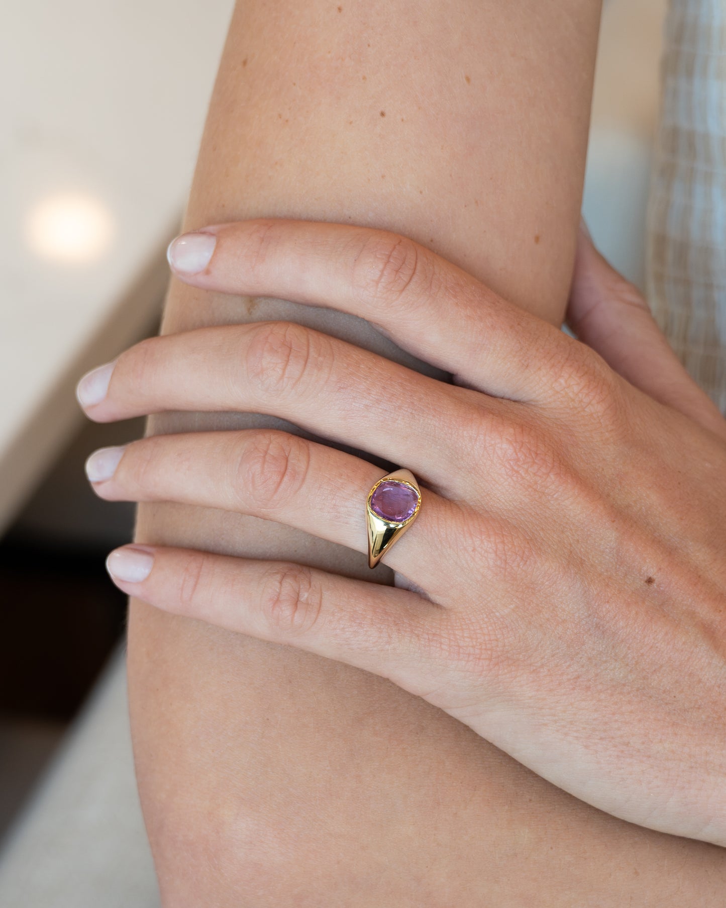 1.50 Cushion Rose Cut Pink Sapphire Ring 18k