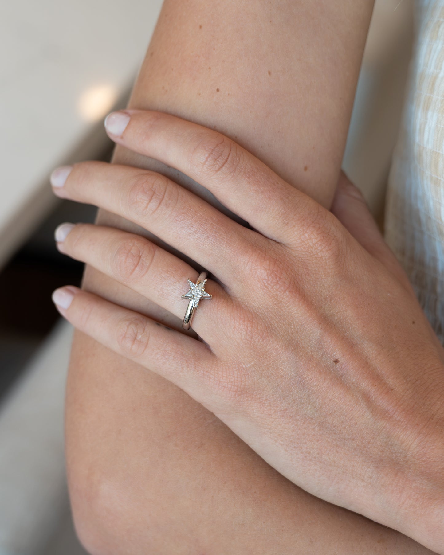 .32 Kite Diamond Stacking Ring Platinum