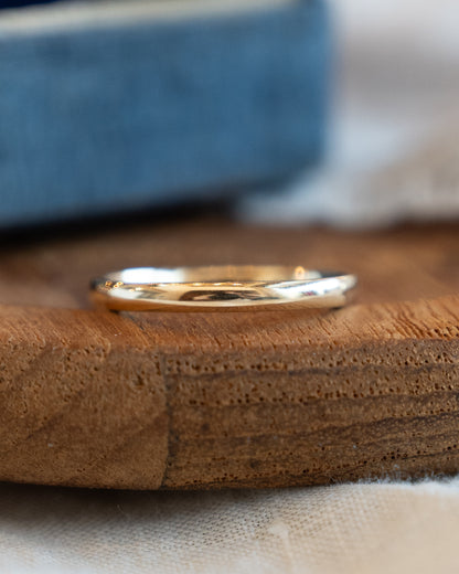 2mm Half Round Wedding Band 14k Yellow Gold