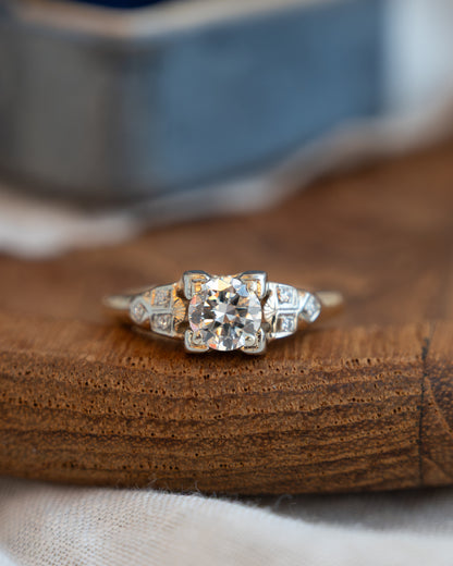 .66 Retro Diamond Engagement Ring 14k & 18k