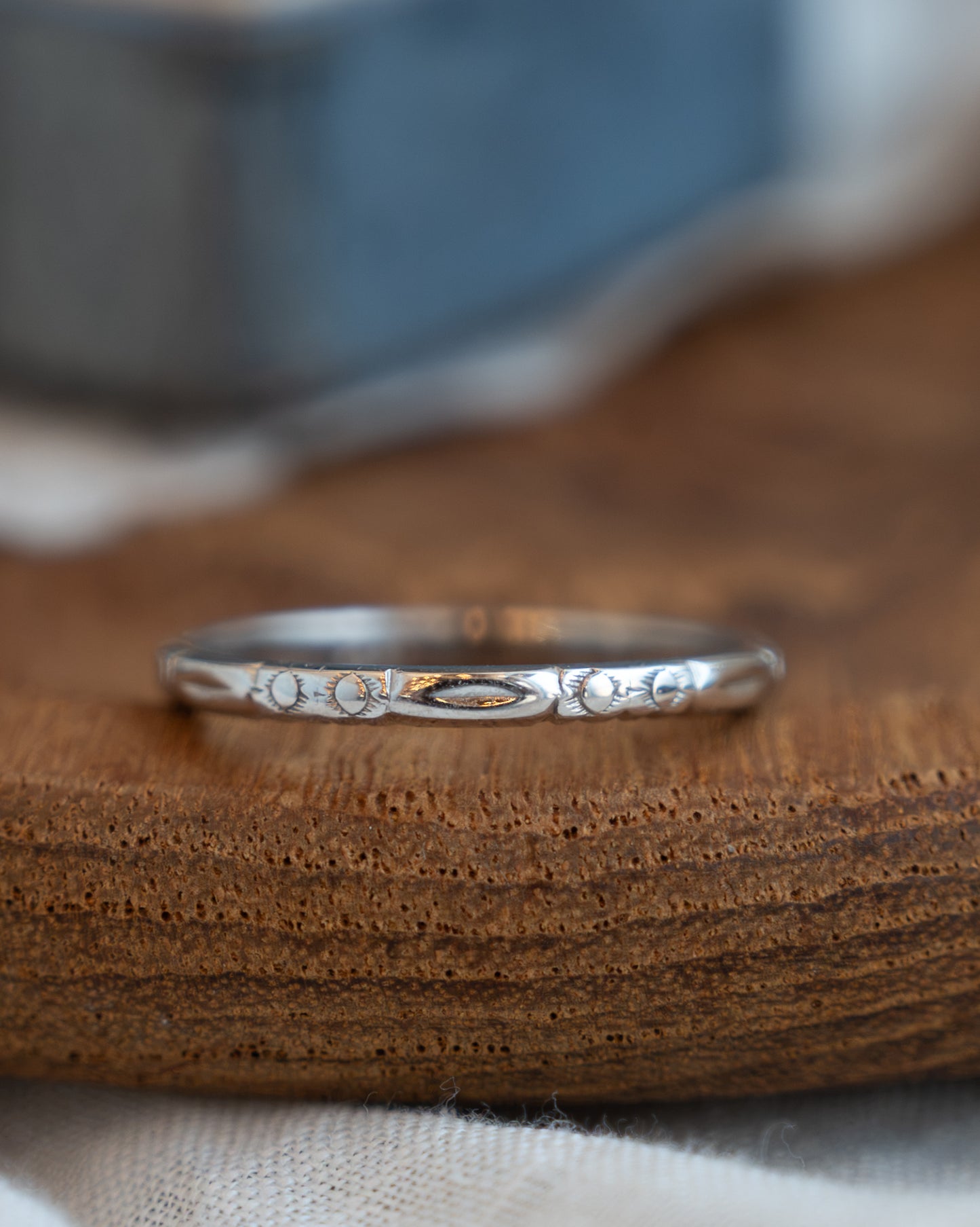 Antique Art Deco Orange Blossom Wedding Band 18k
