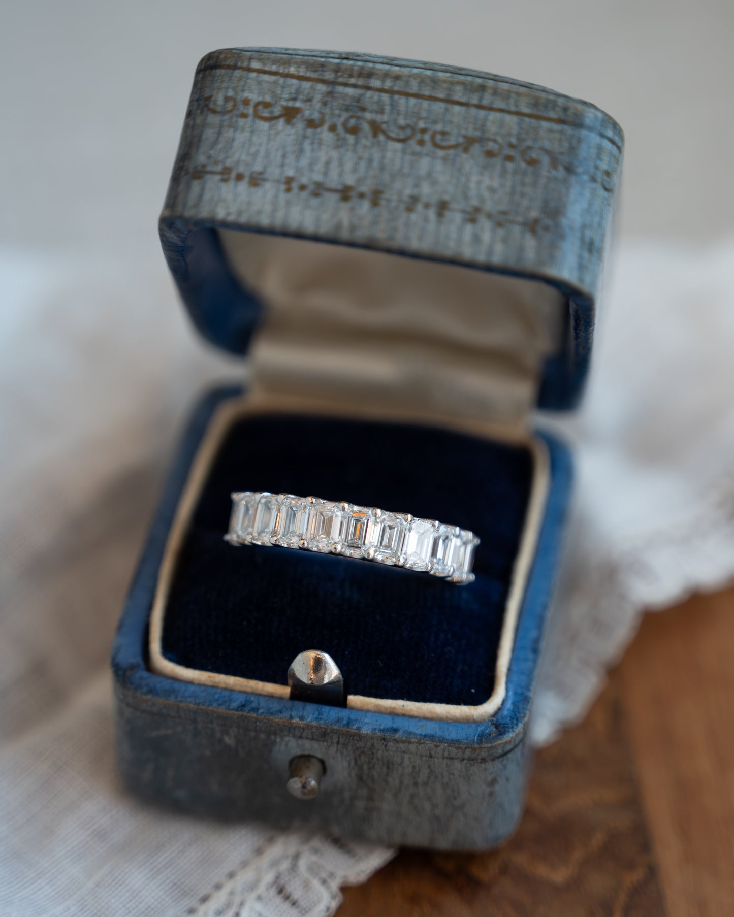2.20 Baguette Diamond Half-Eternity Band 18k White Gold
