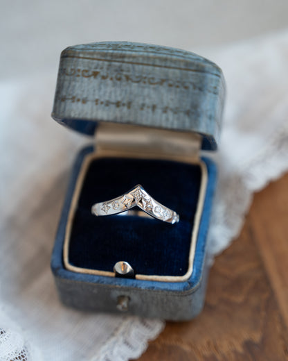 Diamond Contoured Wedding Band 14k White Gold