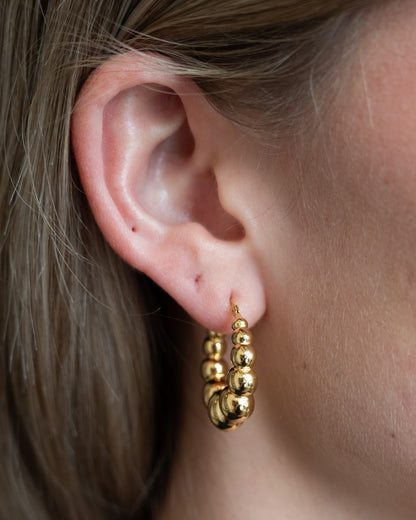Bubble Hoop Earrings 14k Yellow Gold