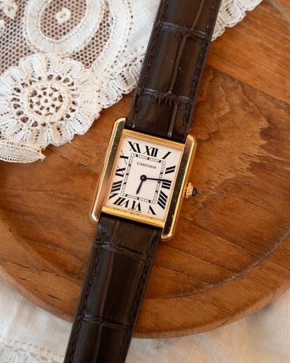 Cartier Tank Solo Medium 18k Gold & Steel