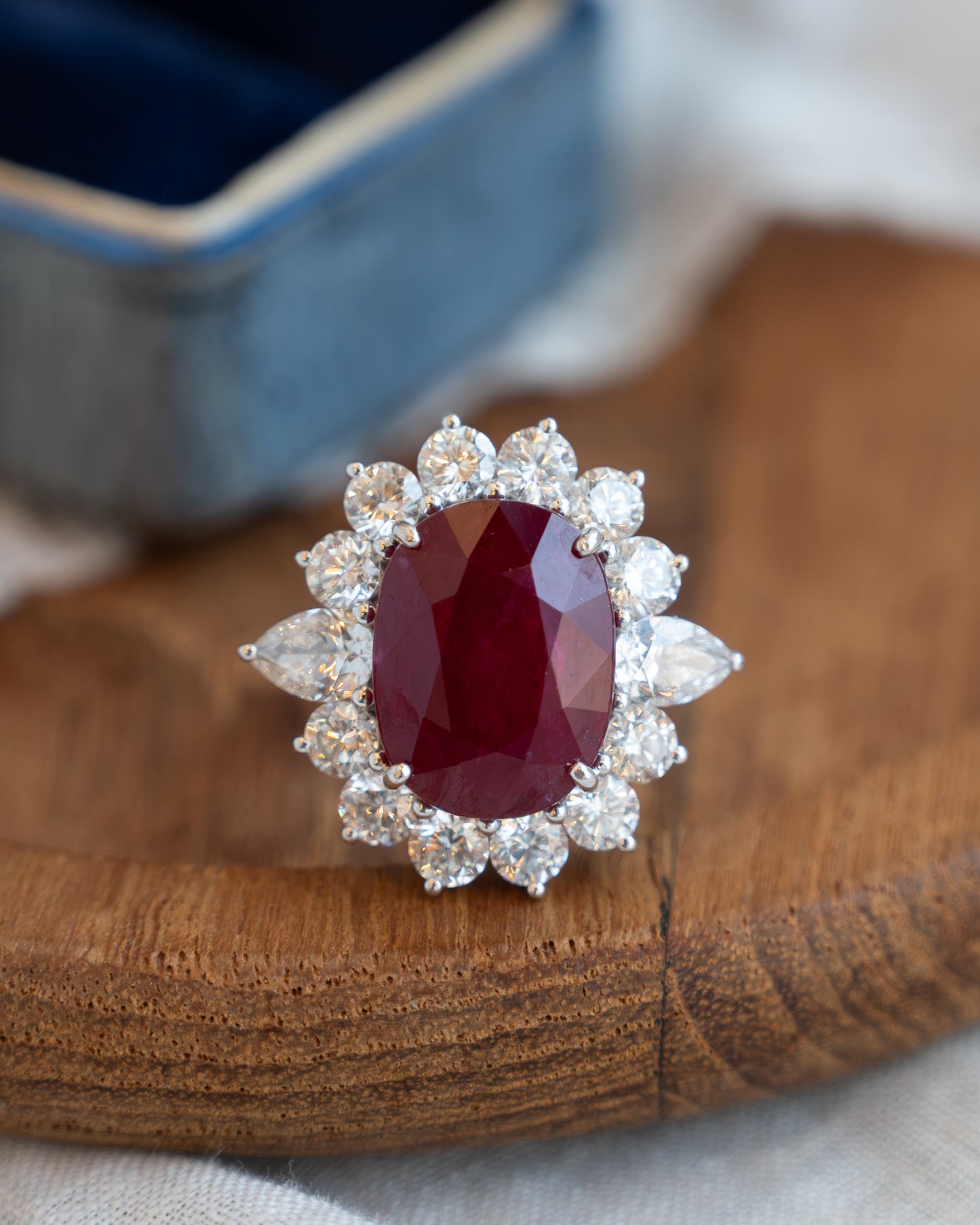 8.86 Ruby & Diamond Cocktail Ring Platinum