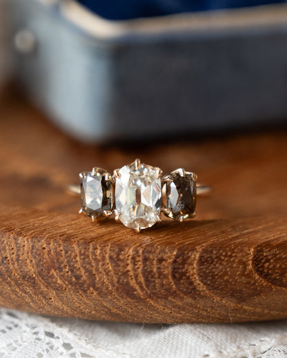 1.05 Old Mine Cushion Diamond Engagement Ring 14k