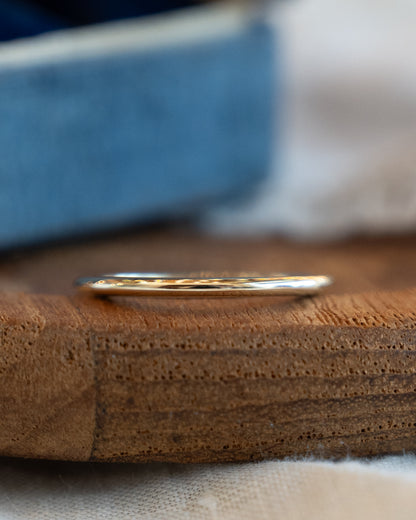 1.5mm Half Round Wedding Band 10k Yellow Gold