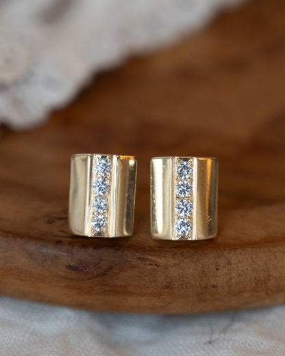 .32 Geometric Diamond Stud Earrings 14k