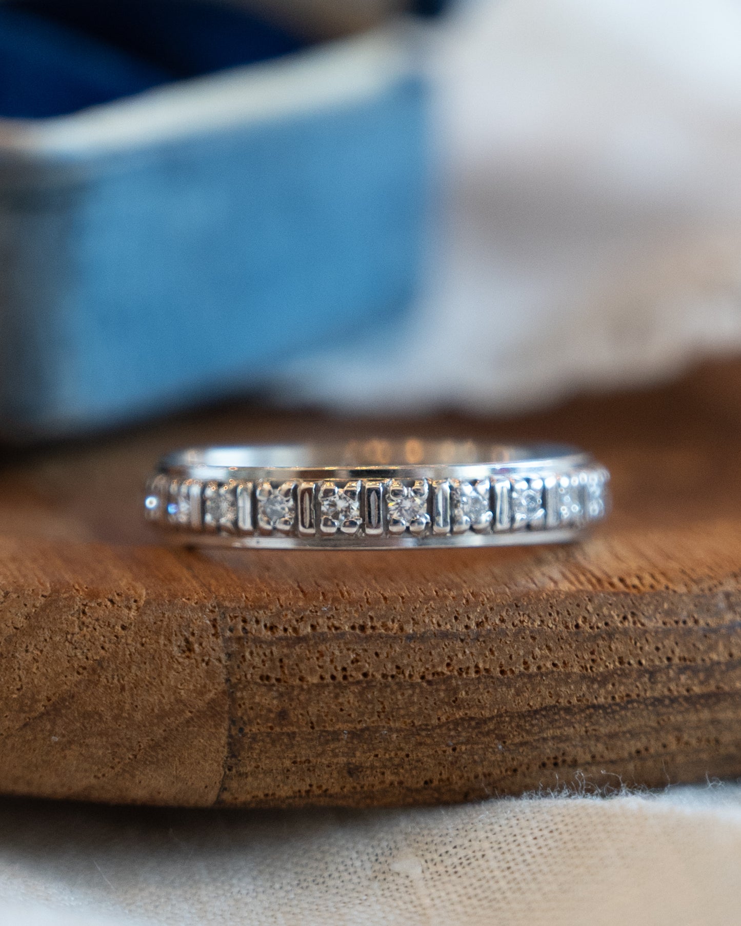 Modern Diamond Eternity Men's Band 18k White Gold