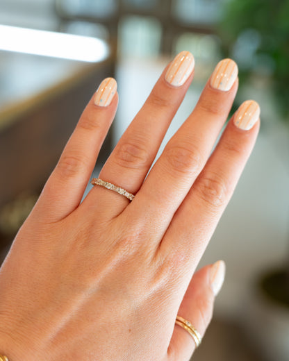 Diamond Half-Eternity Wedding Band 14k Yellow Gold