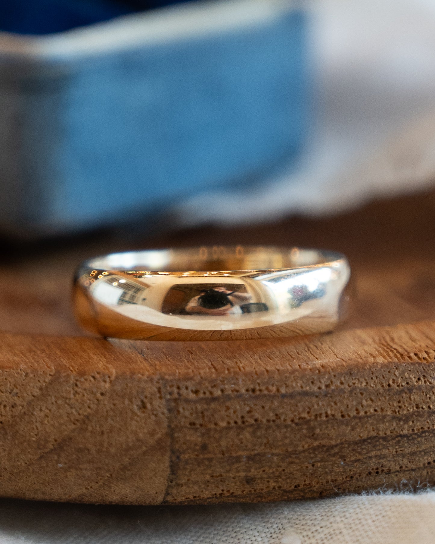 5mm Half Round Men's Wedding Band 14k Yellow Gold