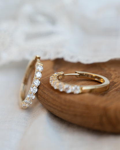 1.94 Diamond Hoop Earrings 14k Yellow Gold