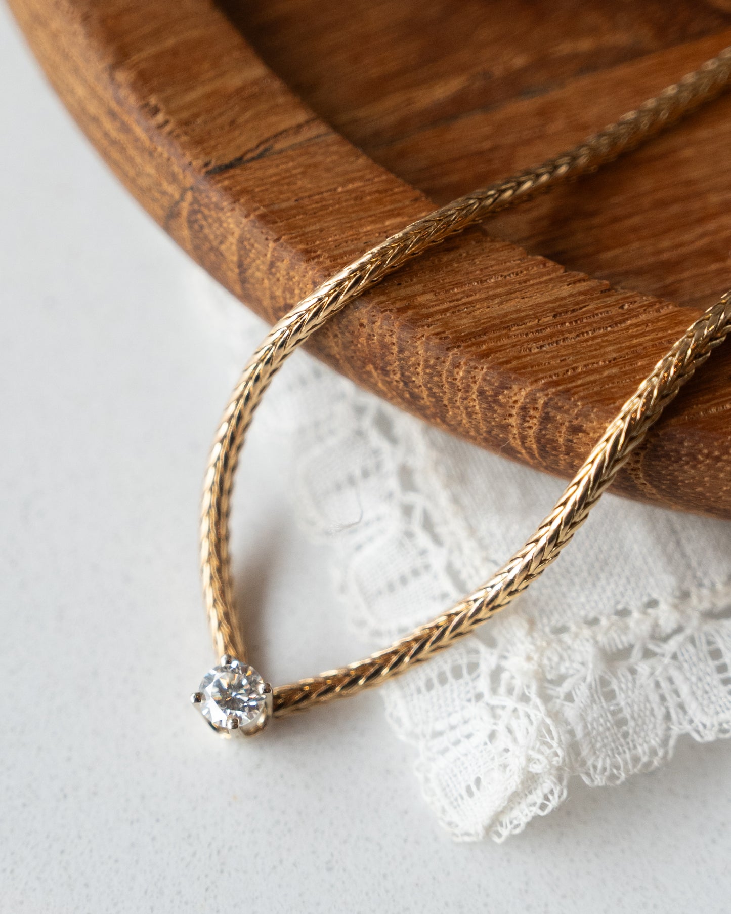 .25 Diamond Solitaire Pendant Necklace 14k Yellow Gold
