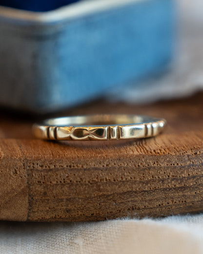 Textured Stacking Band 14k Yellow Gold