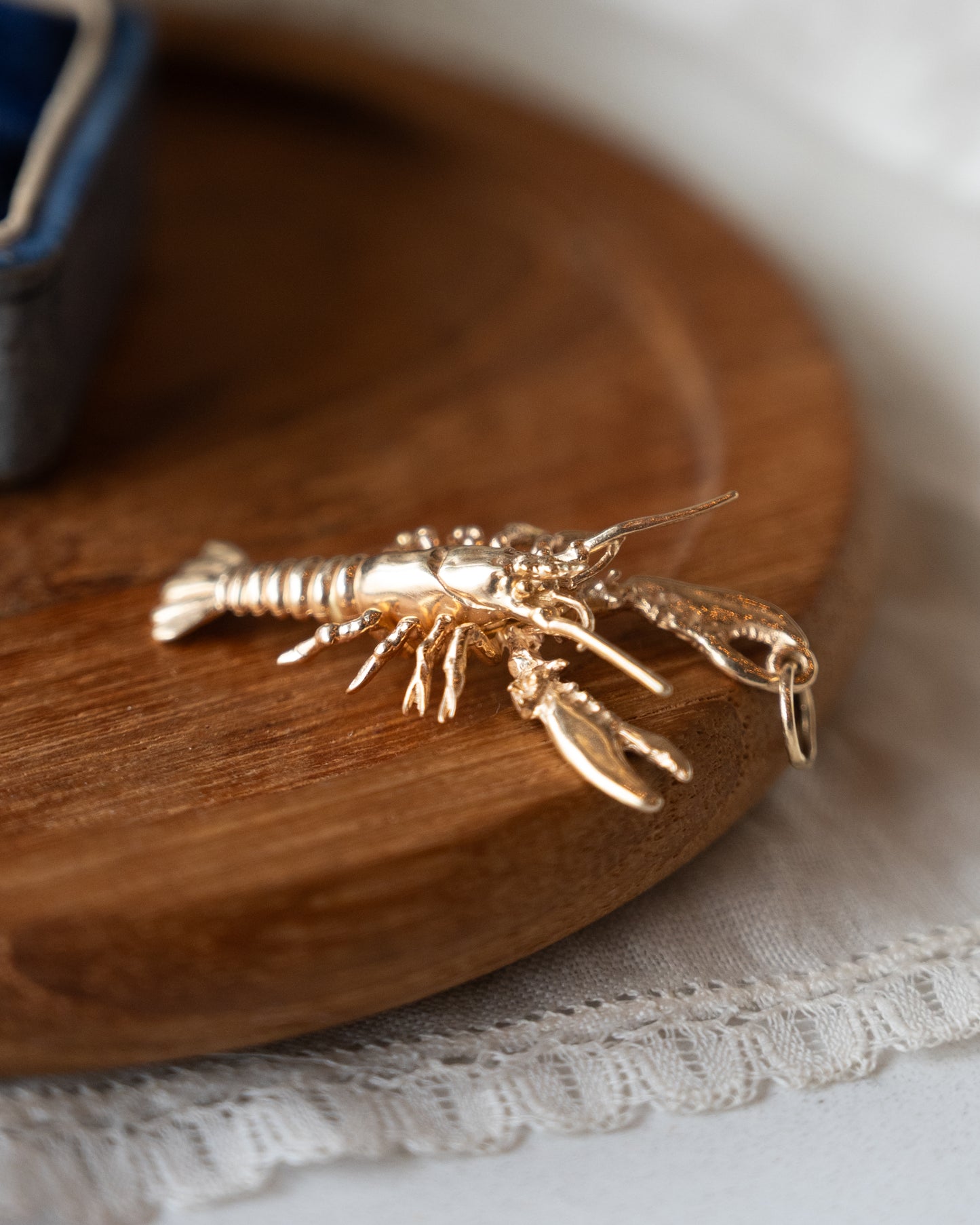 Lobster Charm 14k Rose Gold
