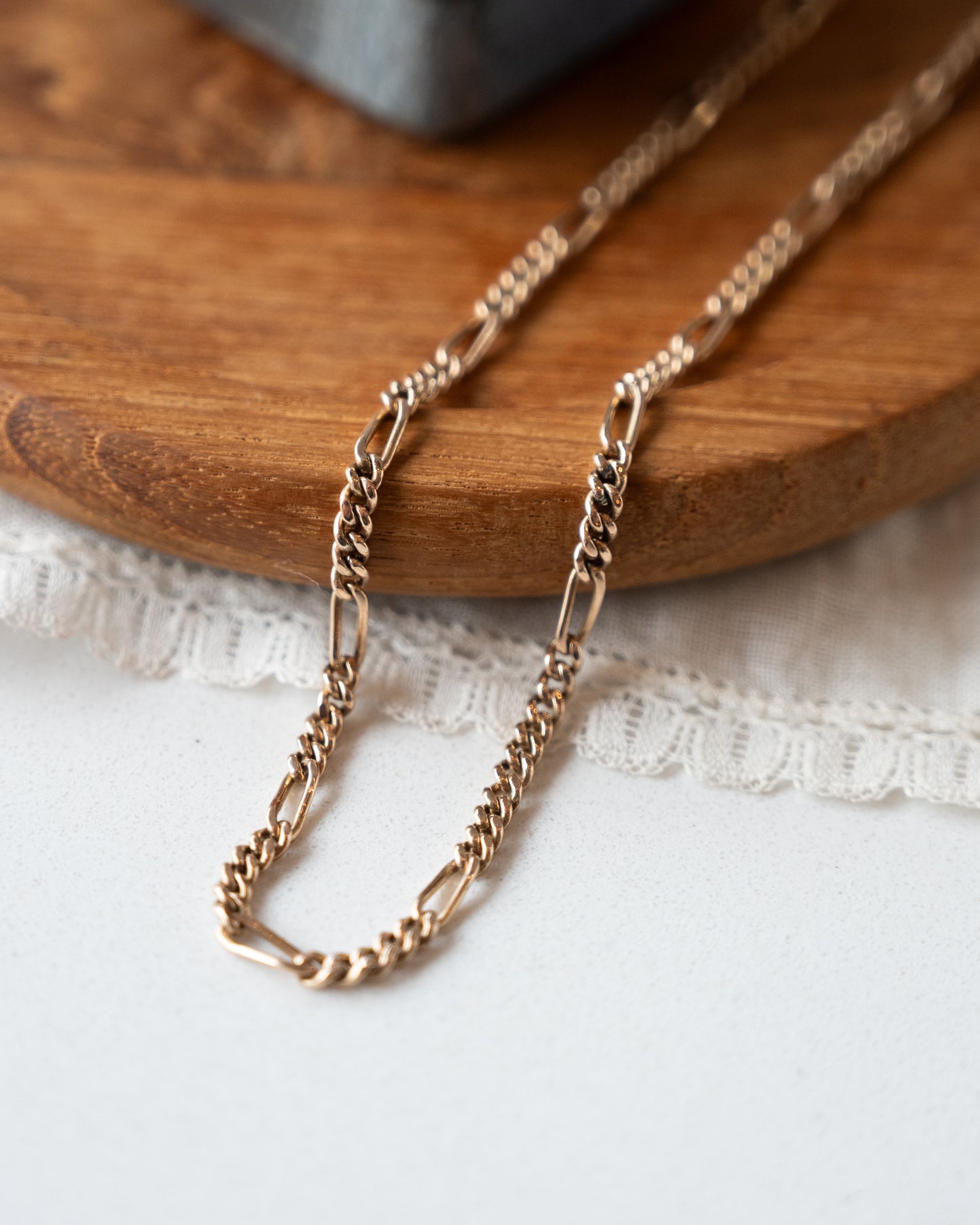 Antique Victorian Curb Chain Necklace 14k Yellow Gold