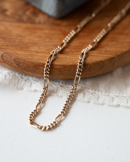Antique Victorian Curb Chain Necklace 14k Yellow Gold