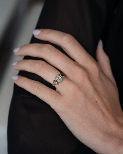 1.05 Old Mine Cushion Diamond Engagement Ring 14k