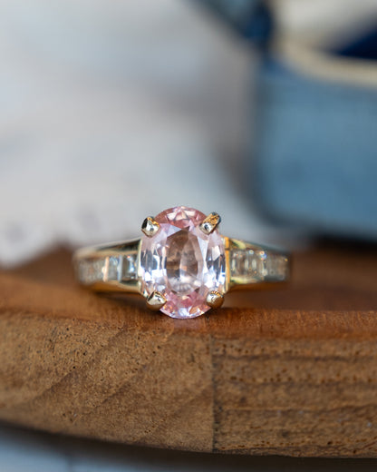 2.34 Padparadscha Sapphire Engagement Ring 14k