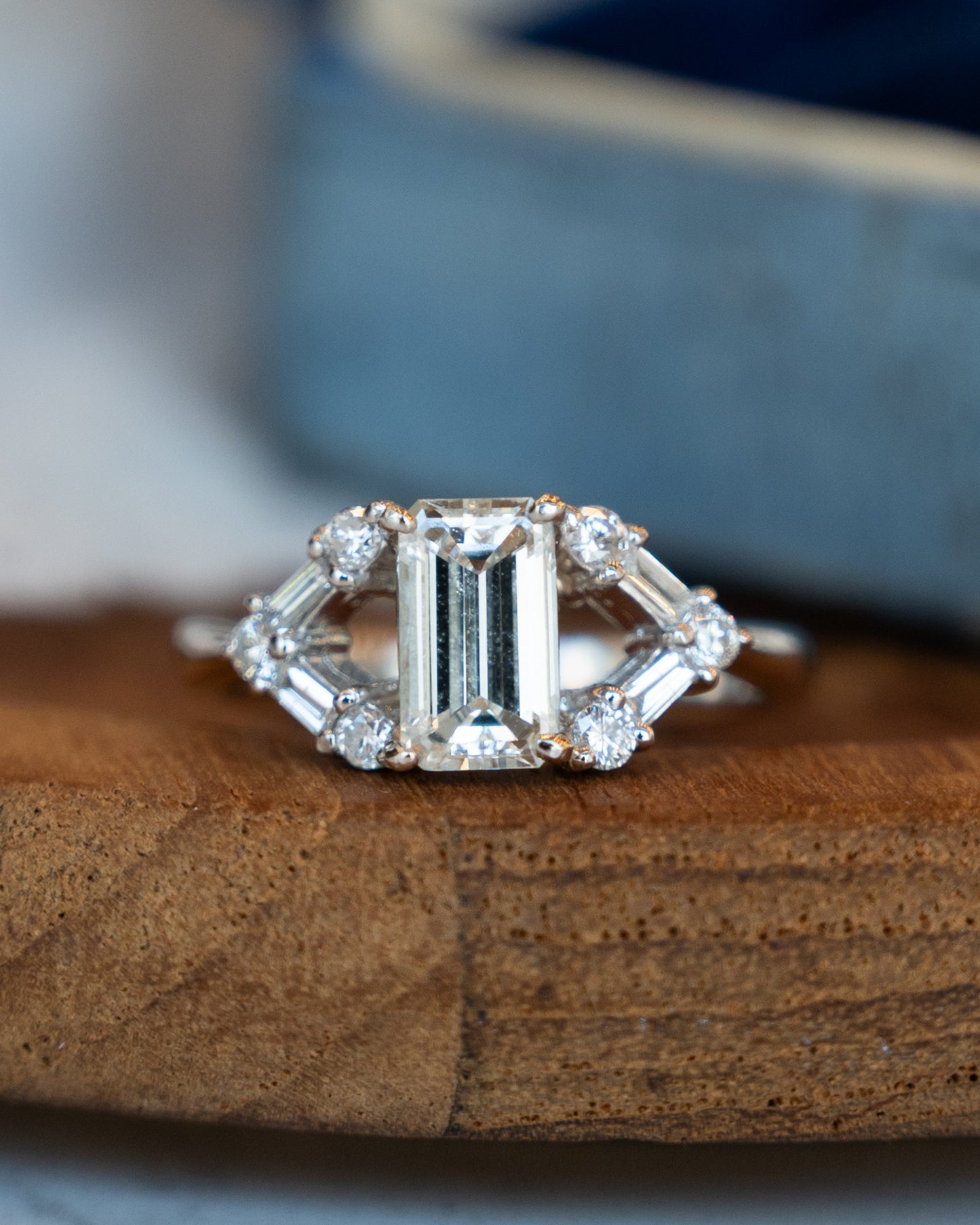 1.26 Emerald Cut Diamond Engagement Ring Platinum