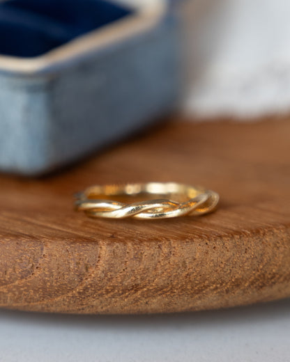 Braided Stacking Band 18k Yellow Gold