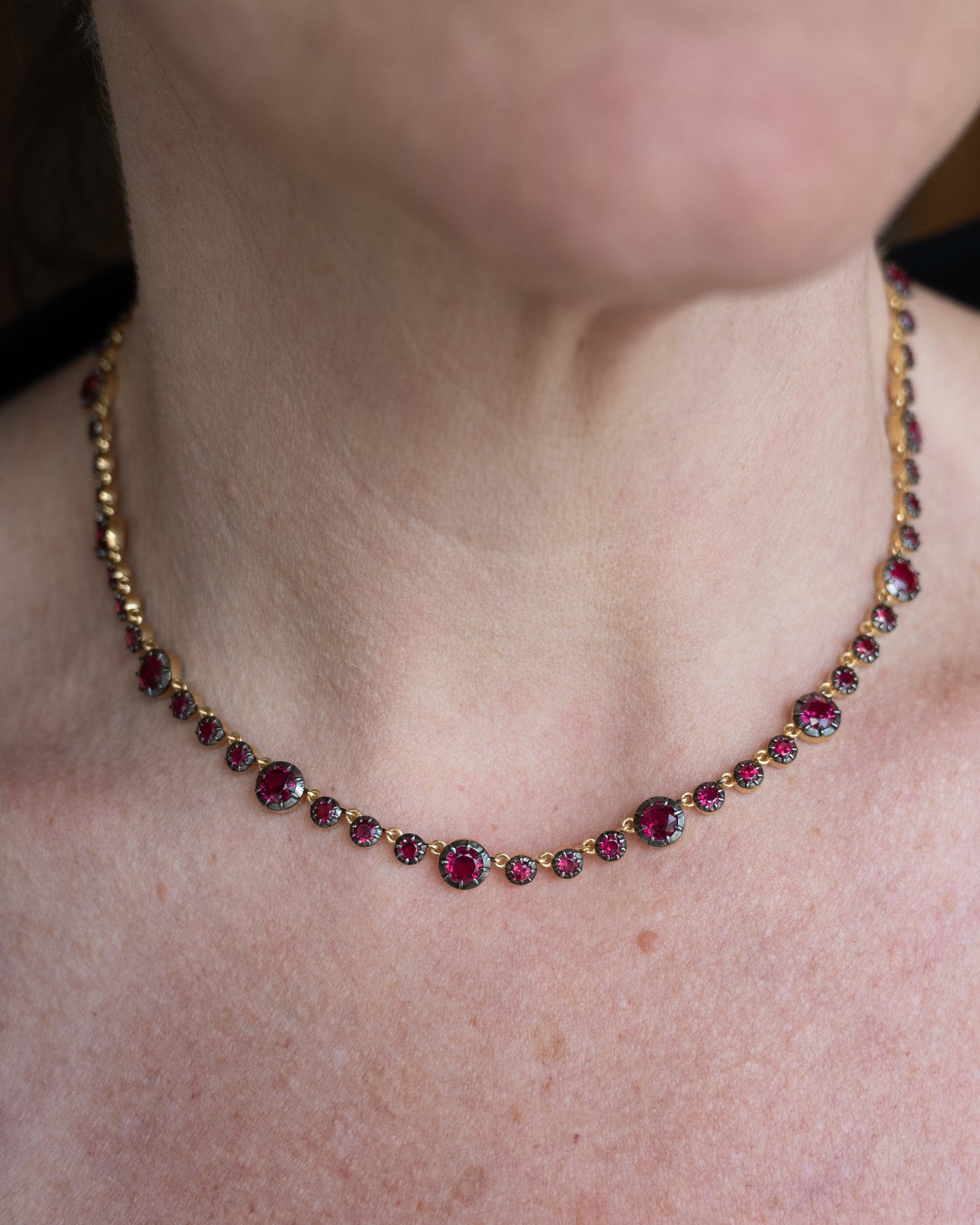 14.35 Ruby Necklace 18k Yellow Gold