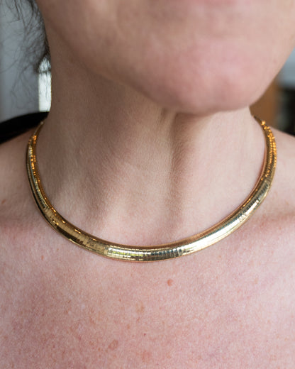 Omega Collar Necklace 14k Yellow Gold