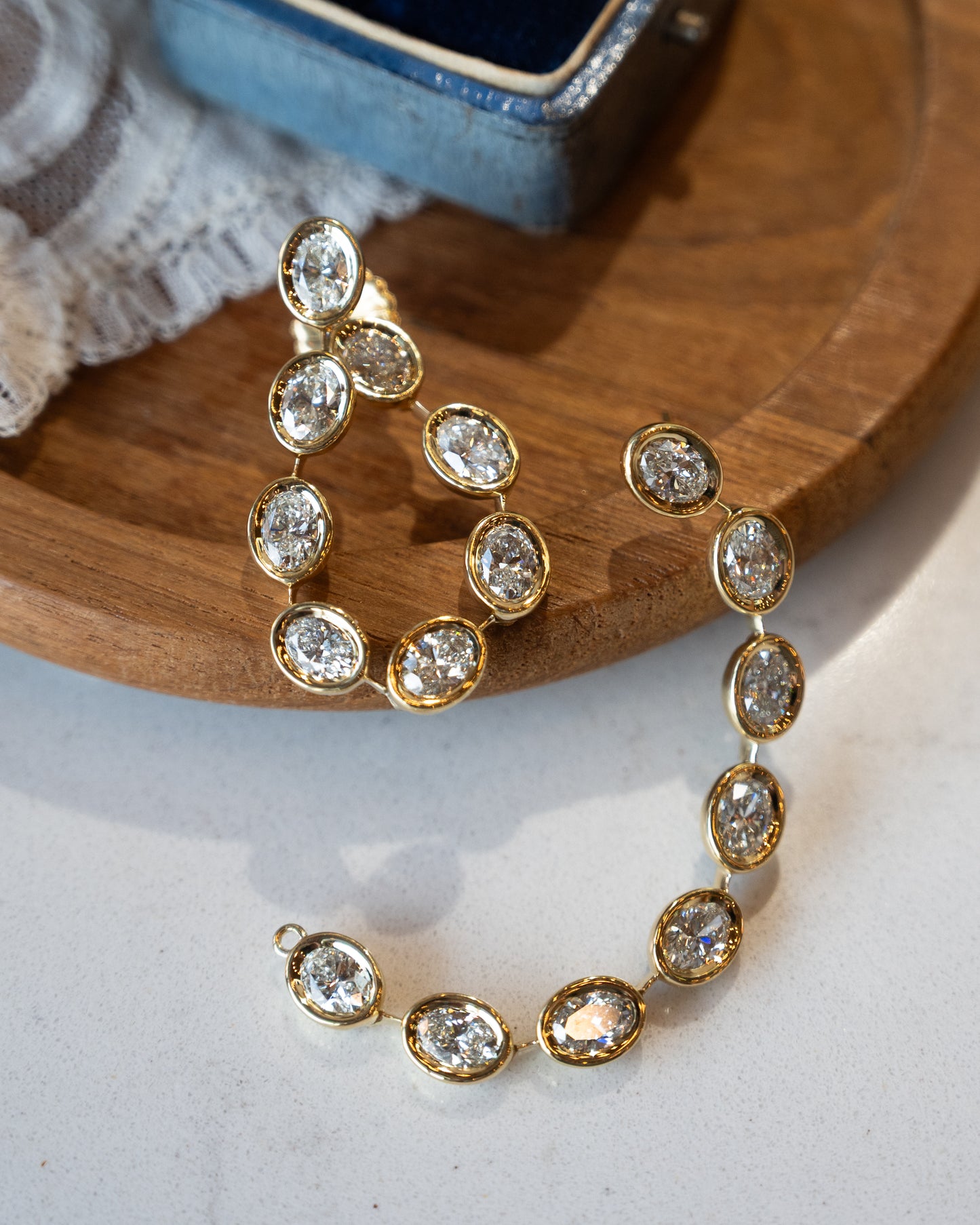 8.08 Oval Diamond Convertible Drop Earrings 18k