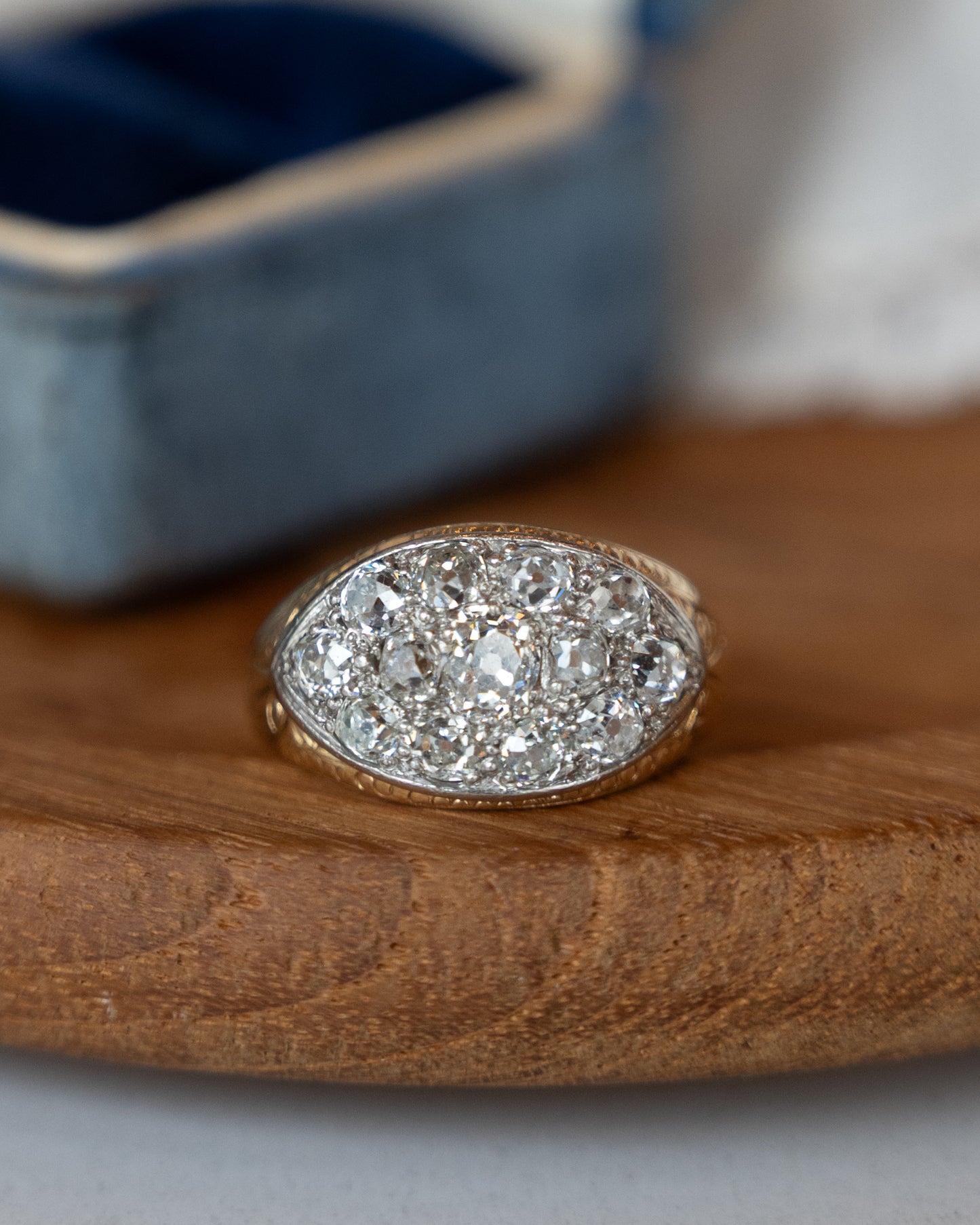 .39 Antique Art Deco Diamond Cocktail Ring 14k