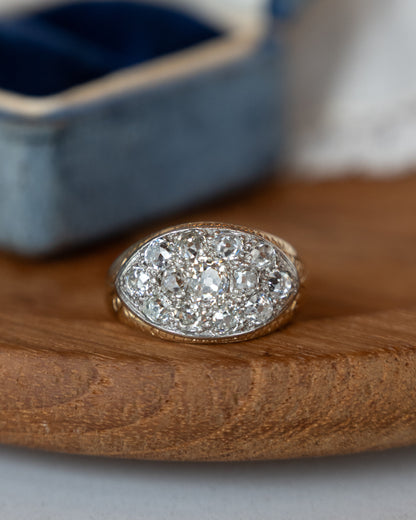 .39 Antique Art Deco Diamond Cocktail Ring 14k