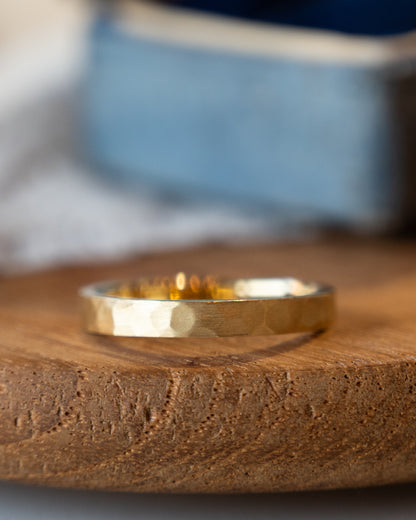 Satin Finish Wedding Band 18k Yellow Gold