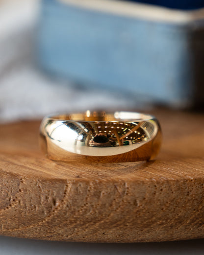 7mm Half Round Wedding Band 14k Yellow Gold