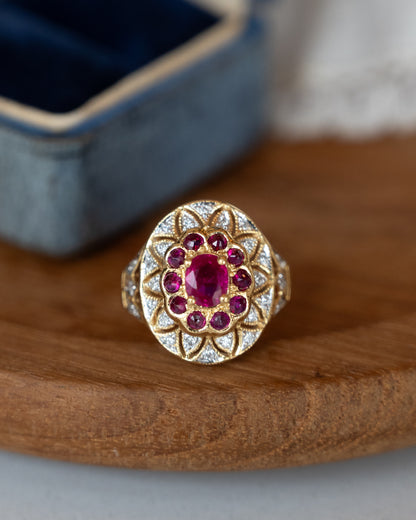 .75 Ruby & Diamond Cocktail Ring 18k