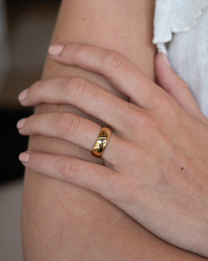 7mm Half Round Wedding Band 22k Yellow Gold