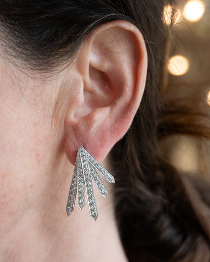 5.00 Diamond Spray Drop Earrings Platinum