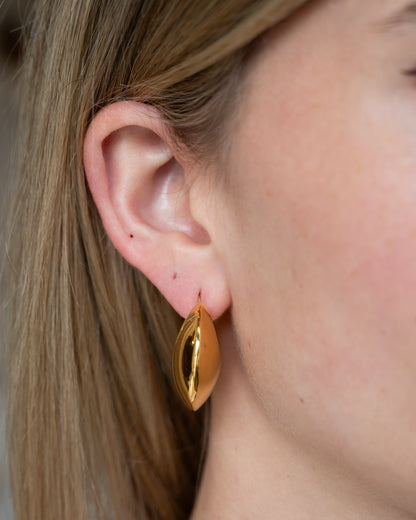 Puffy Hoop Earrings 14k Yellow Gold