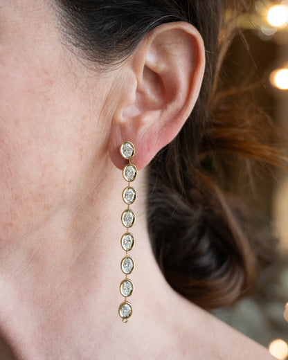8.08 Oval Diamond Convertible Drop Earrings 18k