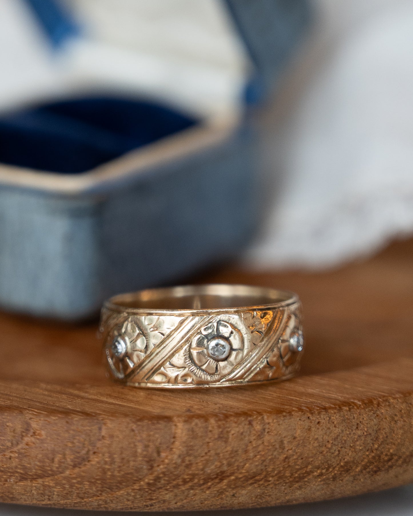 .13 Antique Art Nouveau Diamond Ring 14k