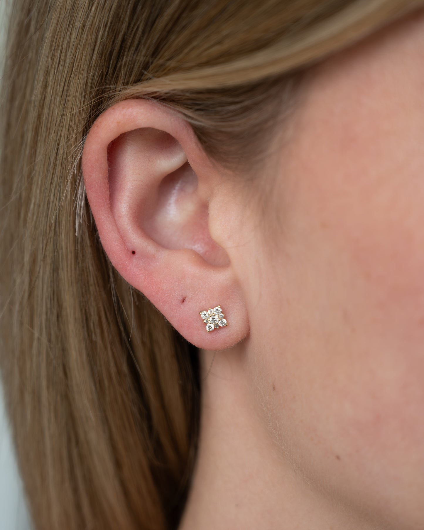 .33 Pave Diamond Cluster Stud Earrings 14k