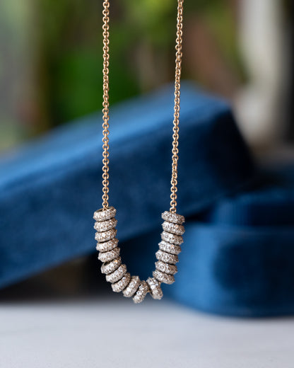 1.98 Diamond Rondelle Necklace 14k & 18k Gold