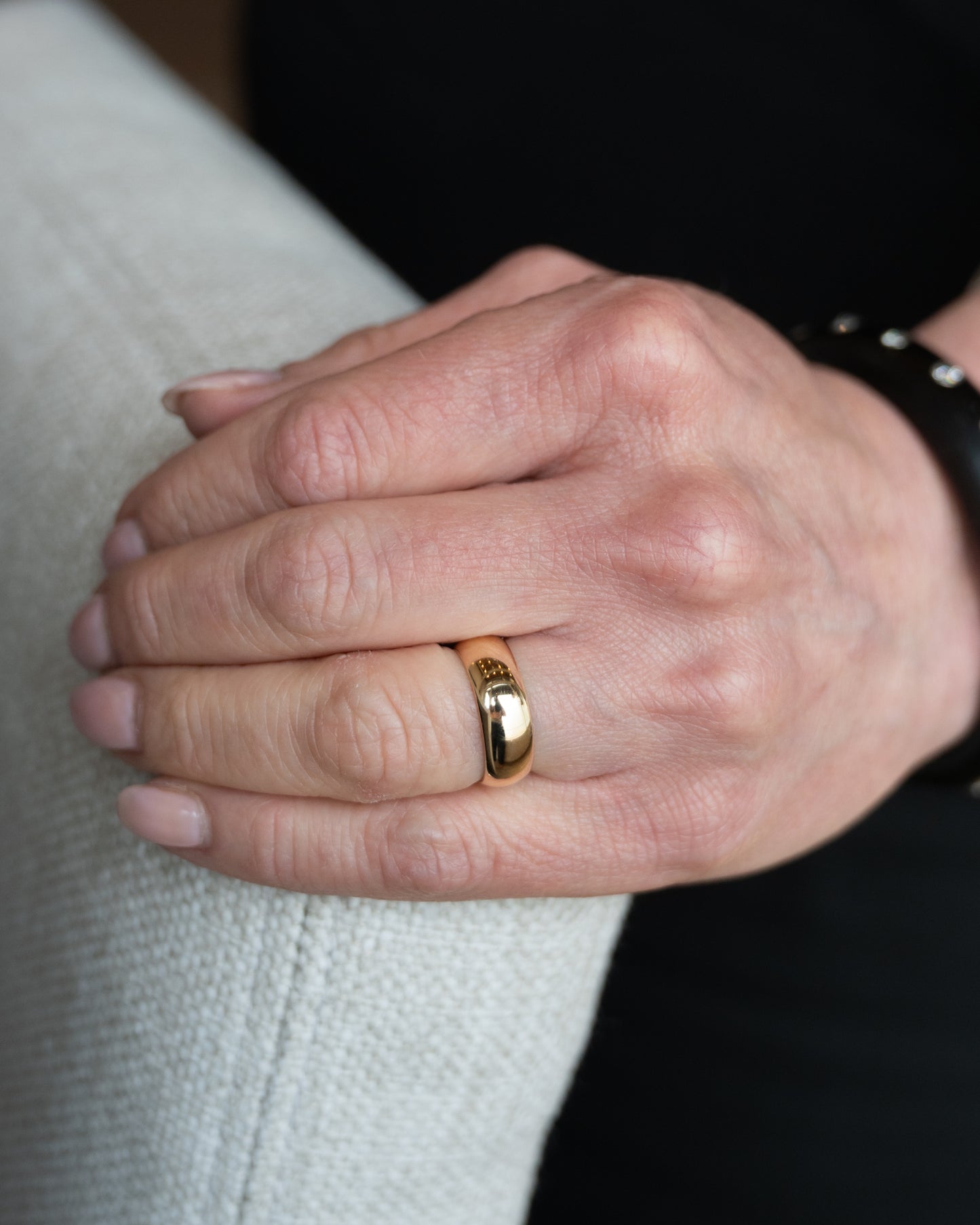 7mm Half Round Wedding Band 14k Yellow Gold