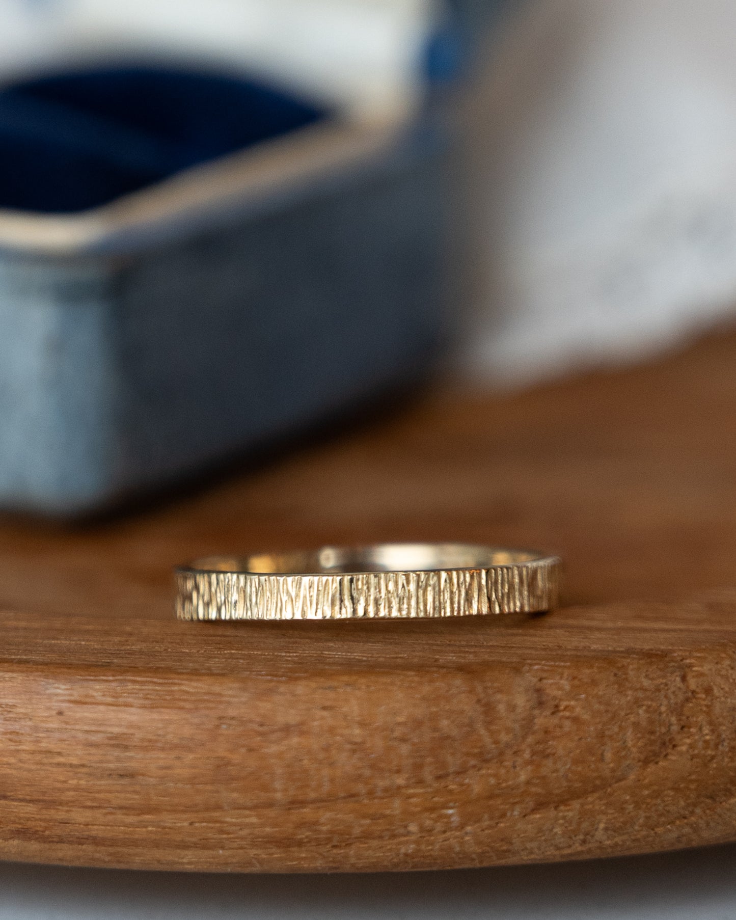 Textured Square Band Ring 14k Yellow Gold