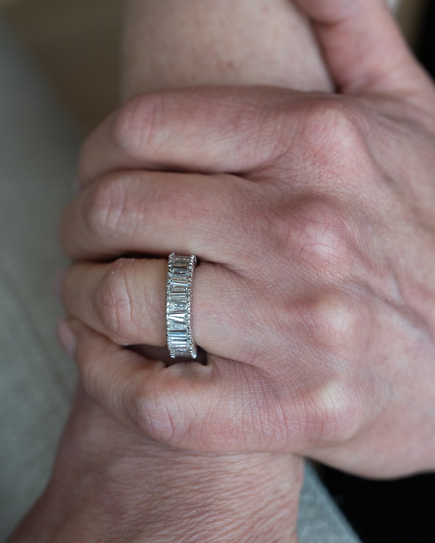 7.68 Baguette Diamond Eternity Ring Platinum