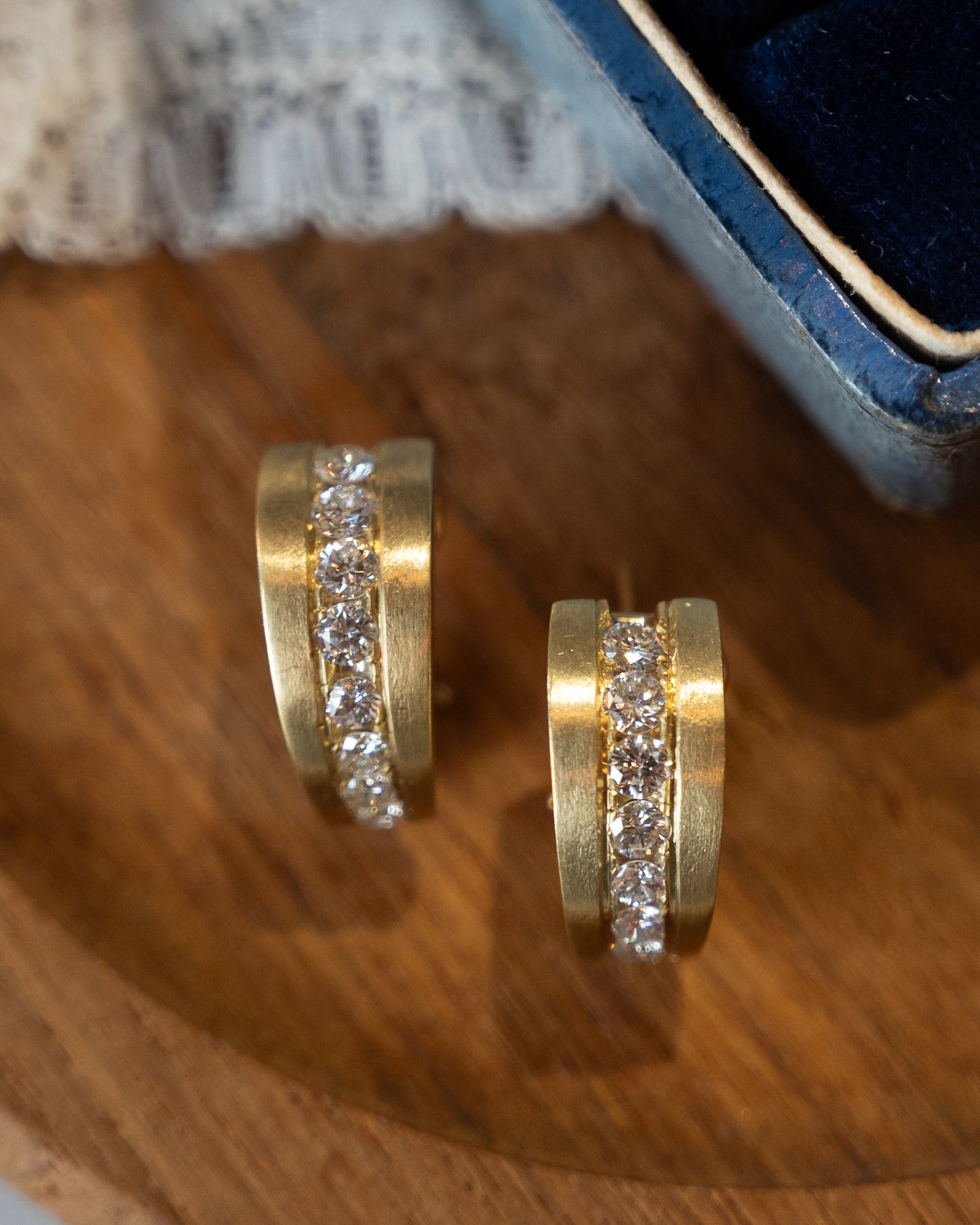 1.16 Diamond Hoop Earrings 14k Yellow Gold