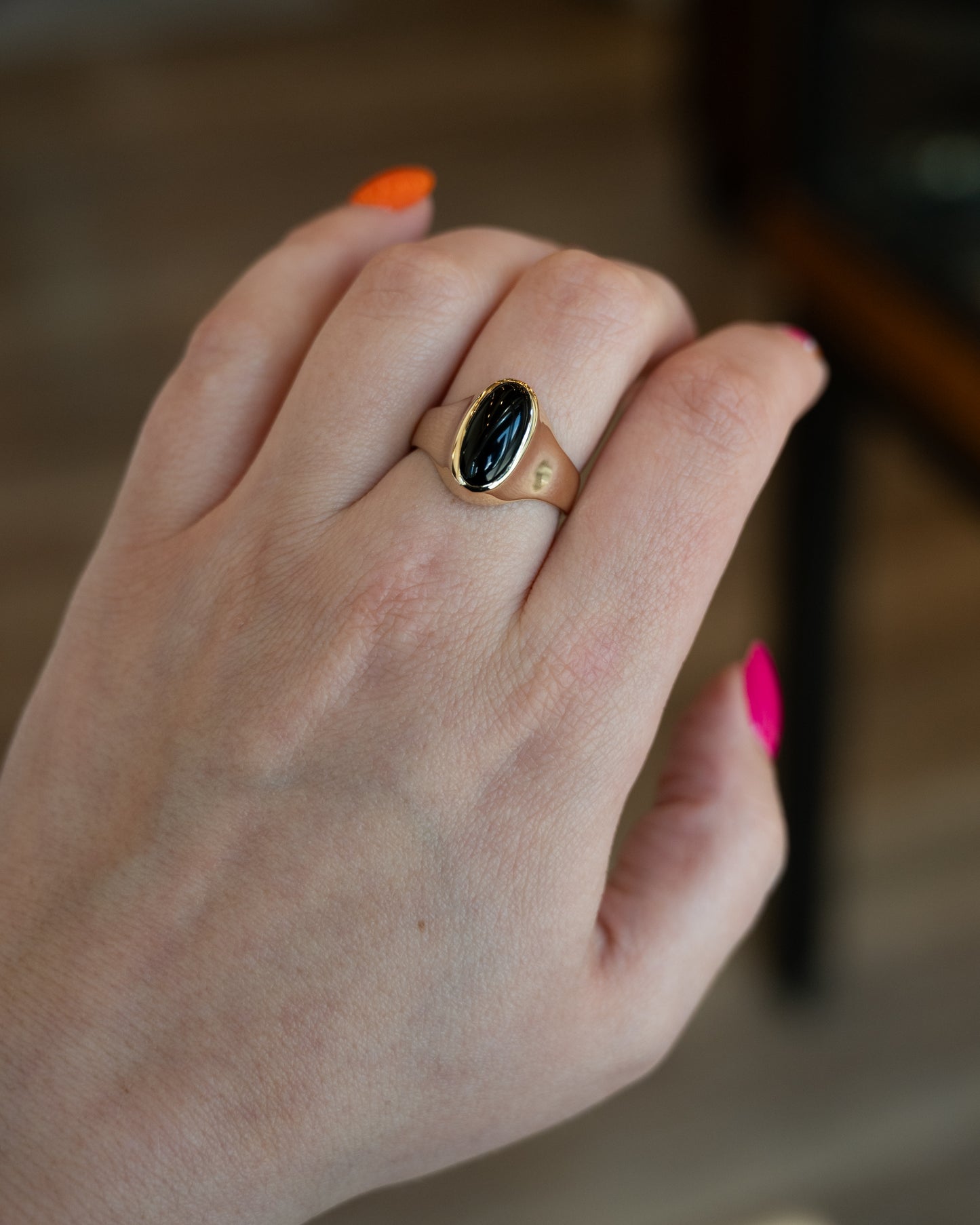 Vintage Mid-Century Onyx Men's Ring 14k