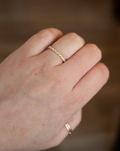 .30 Diamond Cluster Stacking Band 14k White Gold