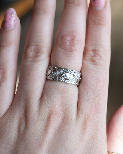 .70 Vintage Mid-Century Diamond Eternity Band Platinum