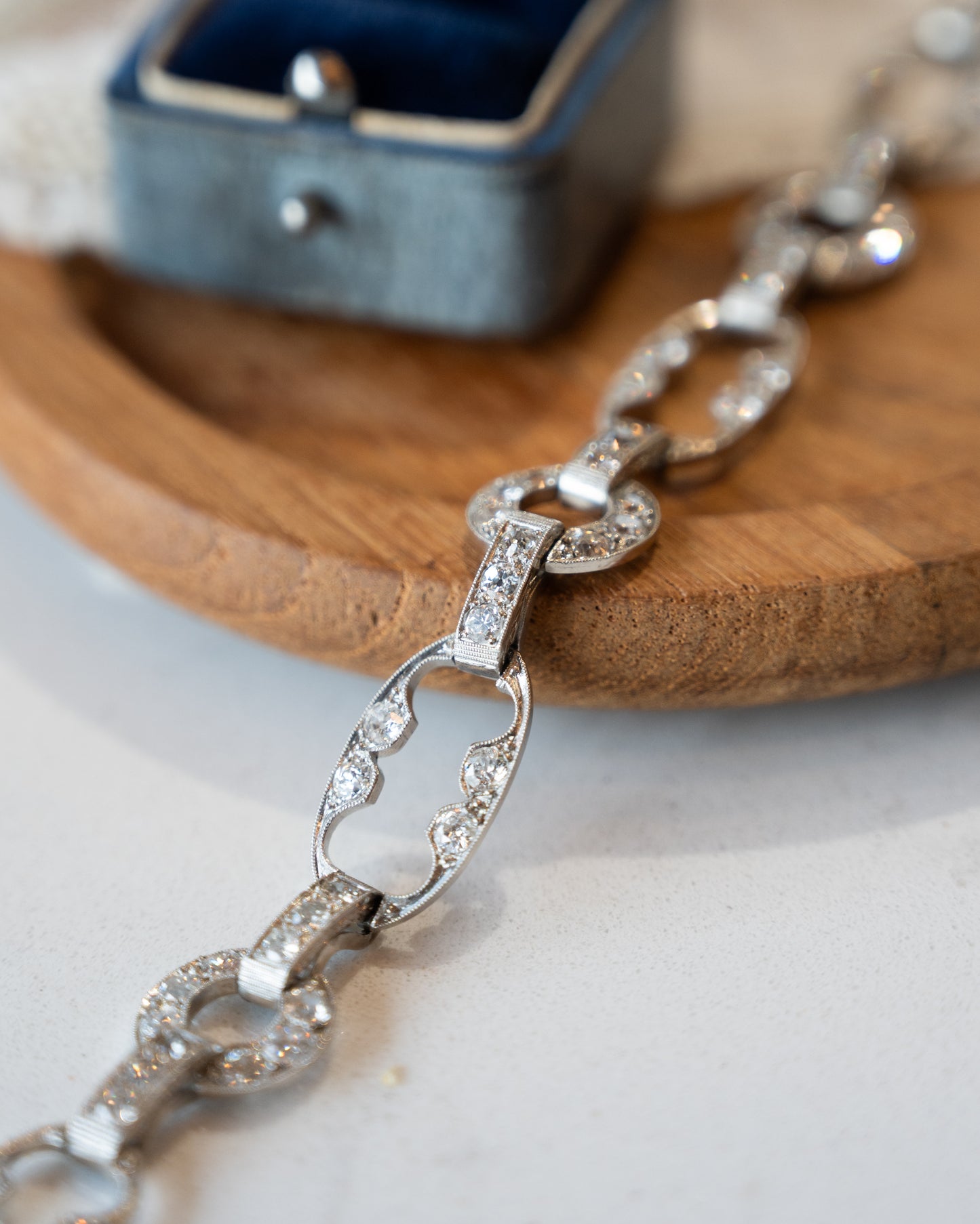 5.55 Antique Art Deco Diamond Bracelet Platinum